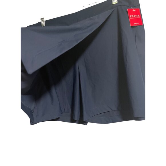 Spanx Sunshine Solutions Skort XL UPF 50+ Navy Blue Pull On Style Back Pockets - Picture 2 of 8